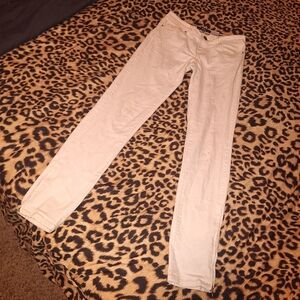 Abbey Dawn Cream Jeans with Skull Button